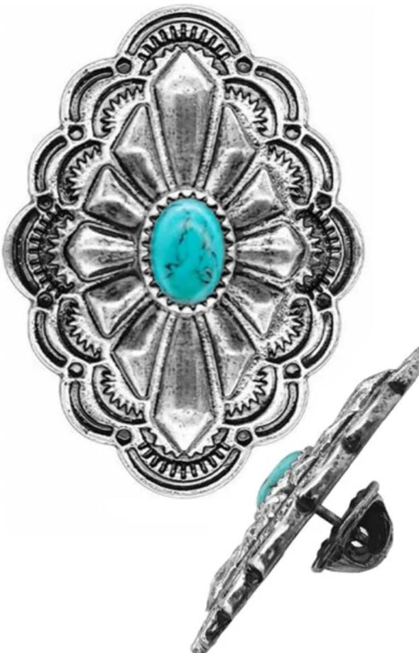 Turquoise Concho Hat Pins -  in 2023