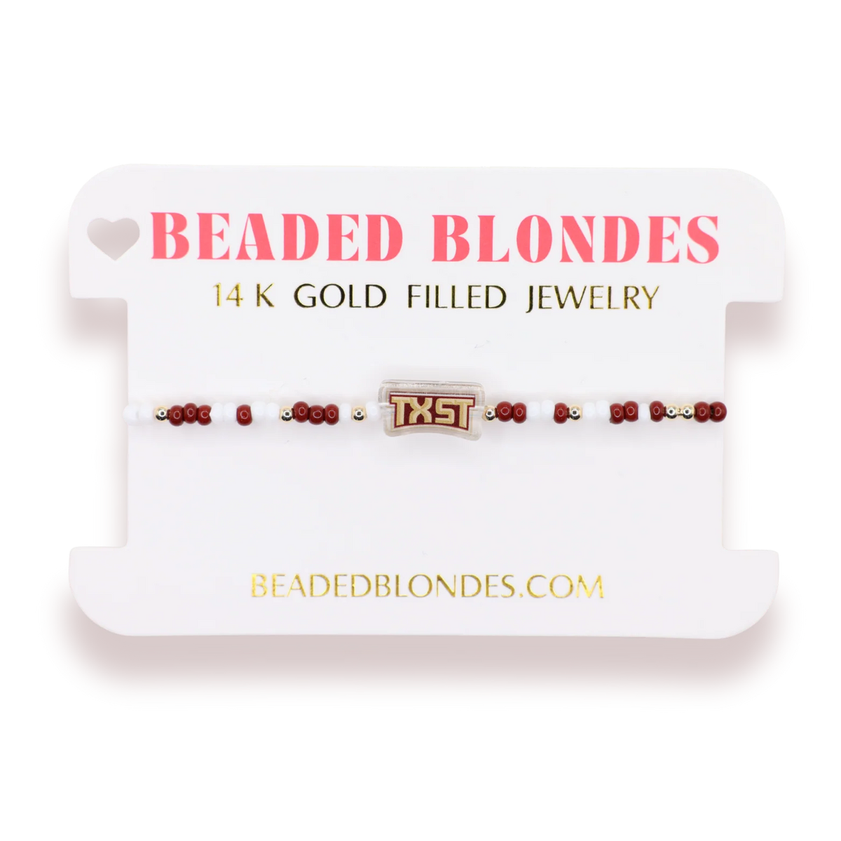 Beaded Blondes Texas State Logo 6.75" Bracelet