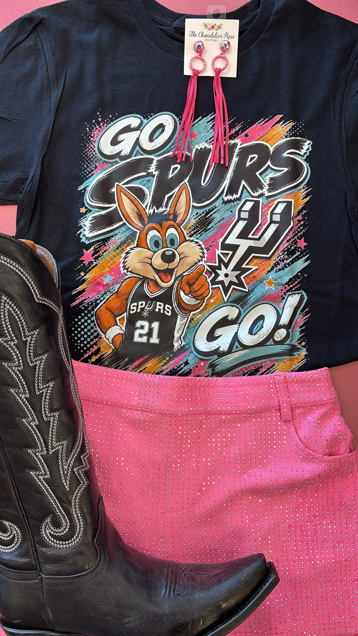 GO SPURS GO COYOTE TEE - BLACK