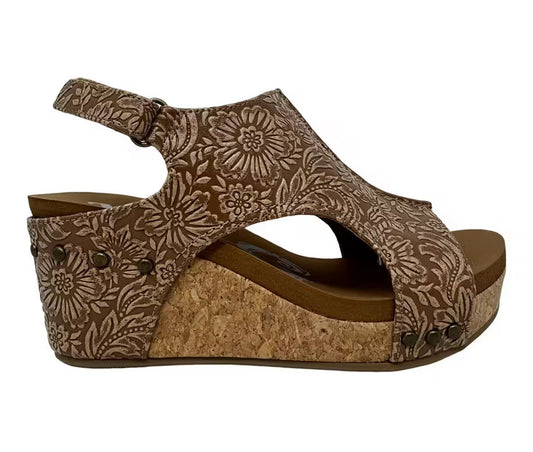 VERY G LIBERTY TOOLED NUDE PLATFORM WEDGE