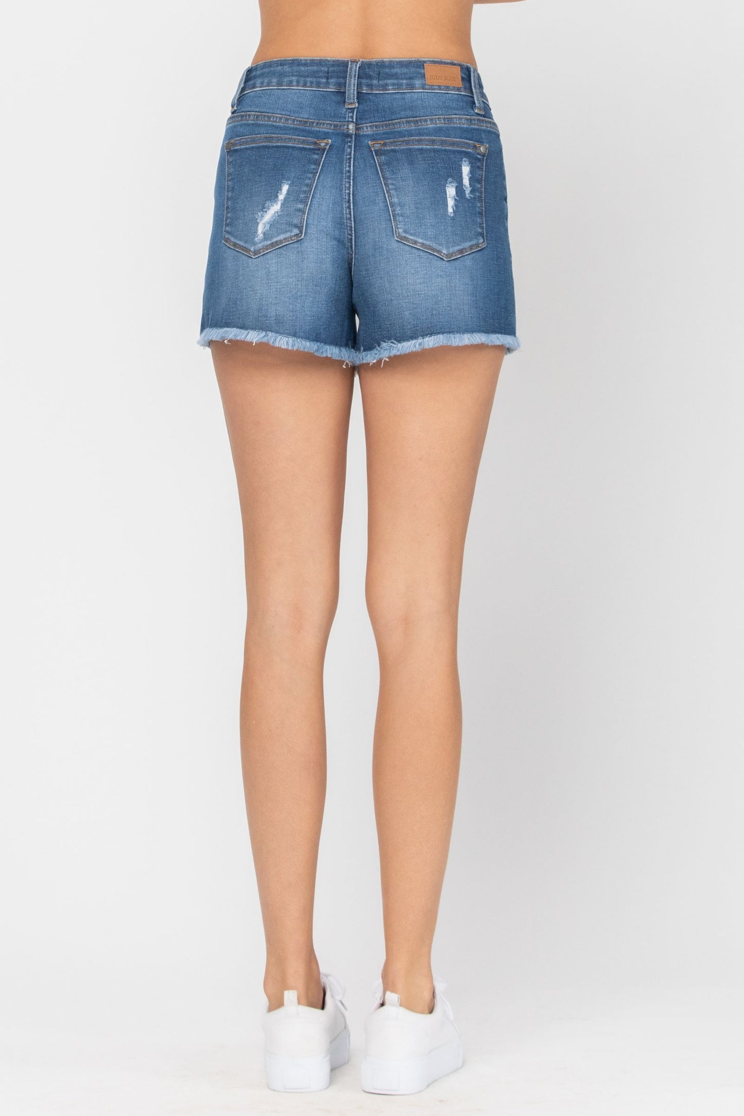 JUDY BLUE MID RISE LEOPARD PATCH SHORTS