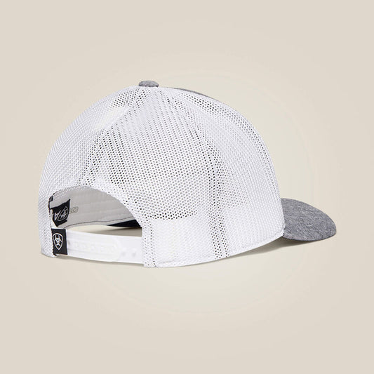 ARIAT MENS SNAP BACK FLEX FIT 110 LARGE PATCH LOGO GREY