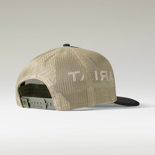 ARIAT MENS EMBROIDERED LOGO CAP - BLACK AND GREEN