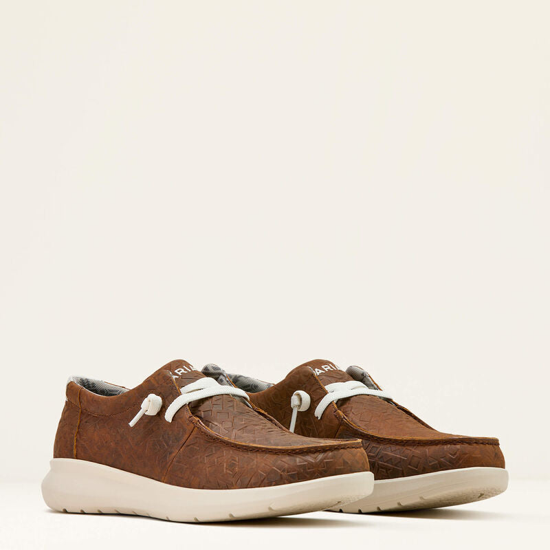 ARIAT MENS HILO SHOE - MAHOGANY BLANKET EMBOSS