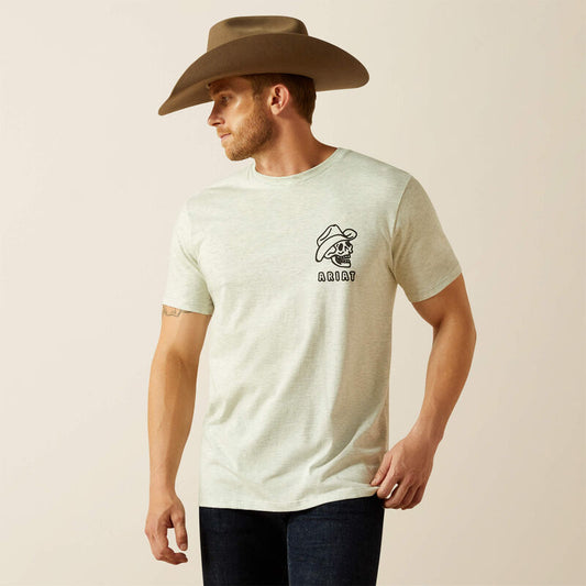 ARIAT MENS DRINKING BUDDIES T SHIRT - OATMEAL HEATHER