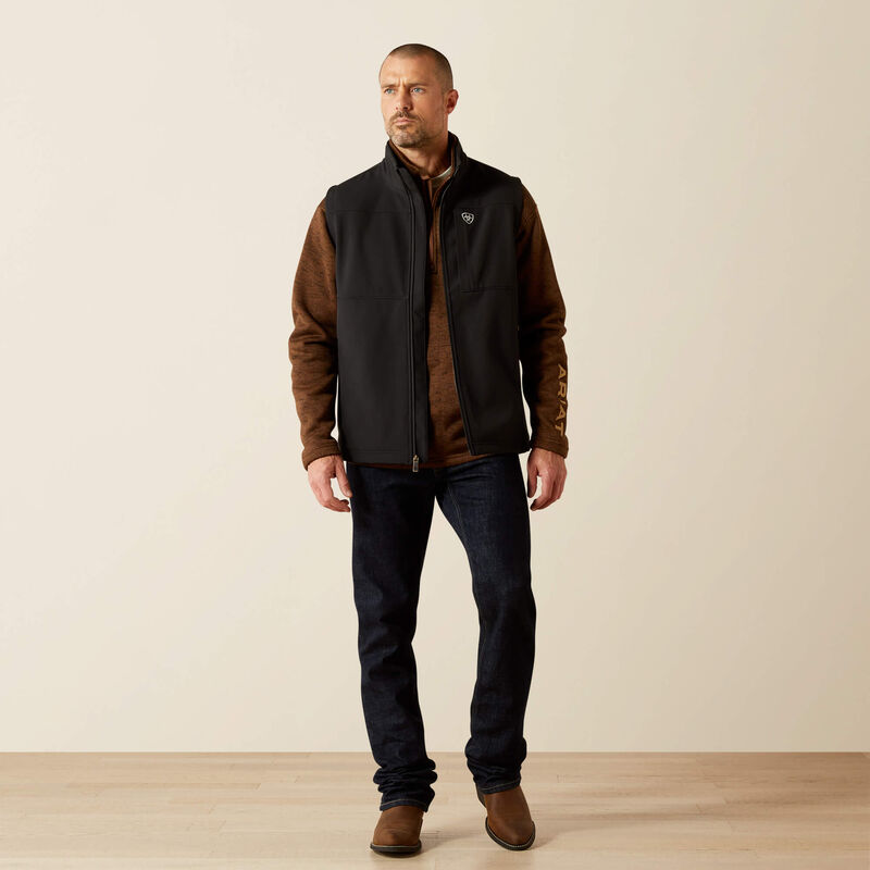 ARIAT MEN VERNON SOFTSHELL VEST - BLACK