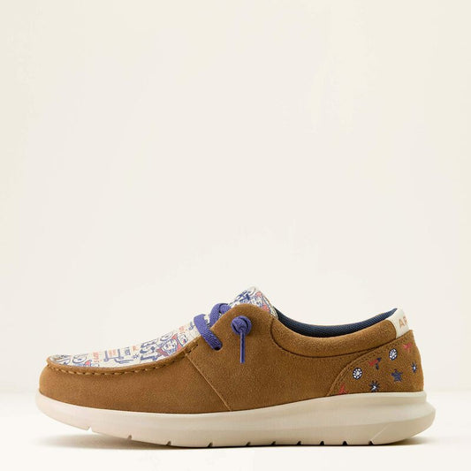 ARIAT WOMEN'S HILO SENDERO SHOES - BARN BROWN|WILD WEST COUNTRY FEST PRINT