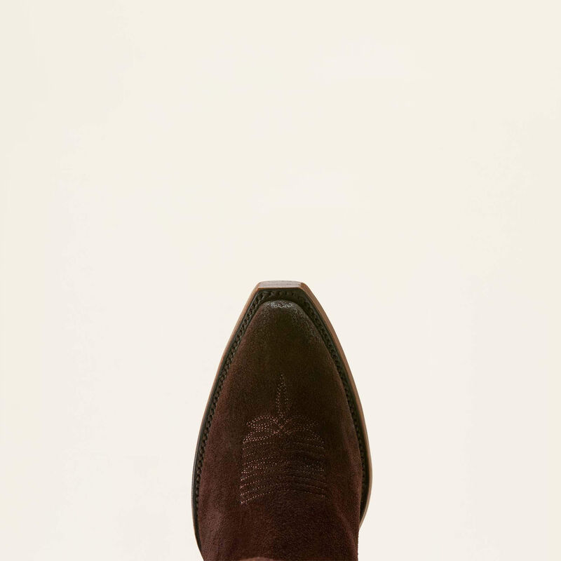 ARIAT WOMENS LARAMIE X TOE WESTERN SUEDE BOOTS - FRENCH ROAST SUEDE