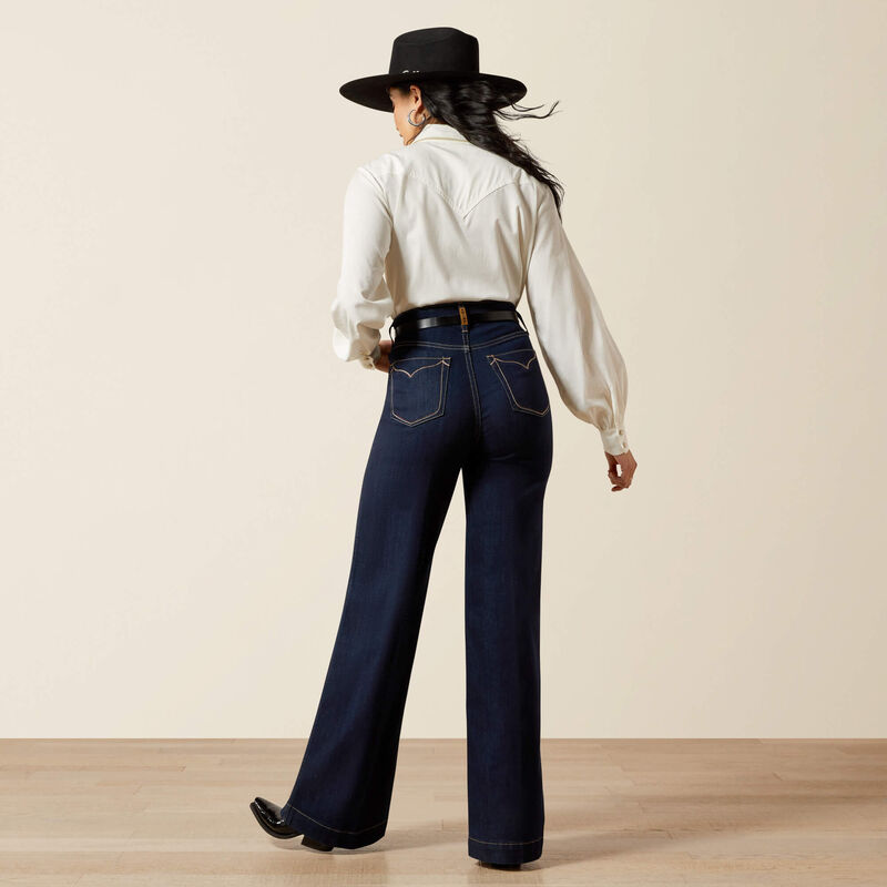 ARIAT WOMEN'S ULTRA HIGH RISE VERONICA WIDE LEG JEAN - RINSE