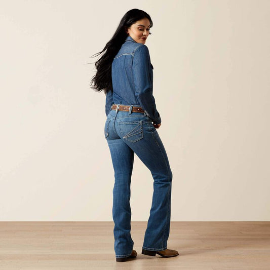 ARIAT WOMEN'S MID RISE AISH BOOT CUT JEANS - ITHICA