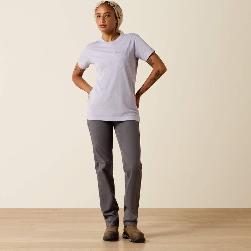 ARIAT WOMEN'S REBAR COTTON STRONG SPACE DYED SHORT SLEEVE TOP - THISTLE