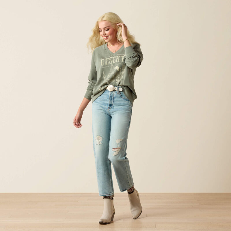 ARIAT WOMEN'S VICTORIA SWEATSHIRT - SEA SPRAY