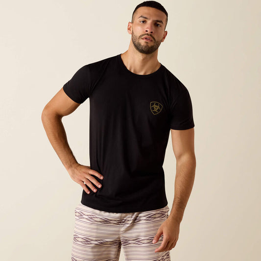 ARIAT MENS BANNER BADGE TSHIRT - BLACK