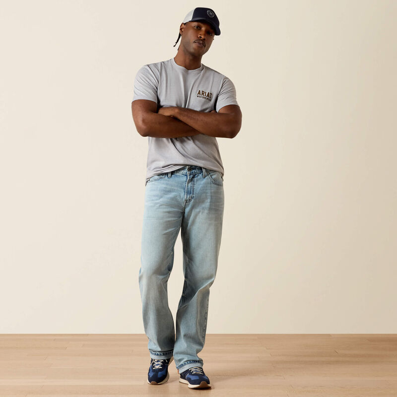 ARIAT MENS Outline Shop T-Shirt - Pewter