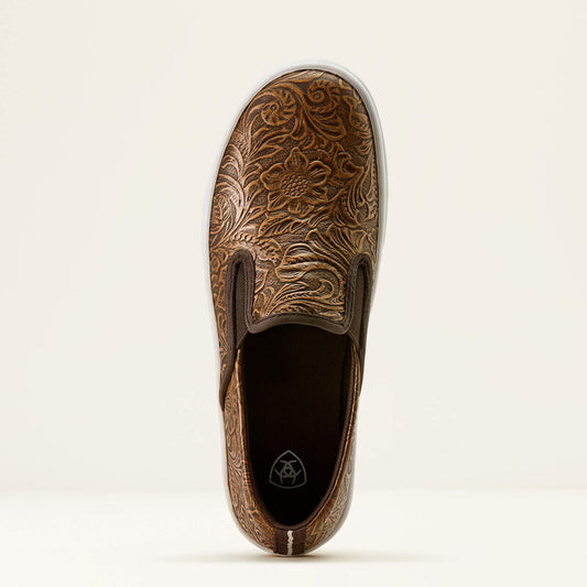 ARIAT WOMEN'S SKYLAR SLIP ON SHOE - BROWN FLORAL EMBOSS