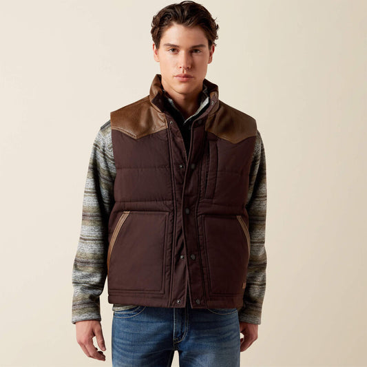 ARIAT MEN WESTERN QUILTED VEST - MOLE
