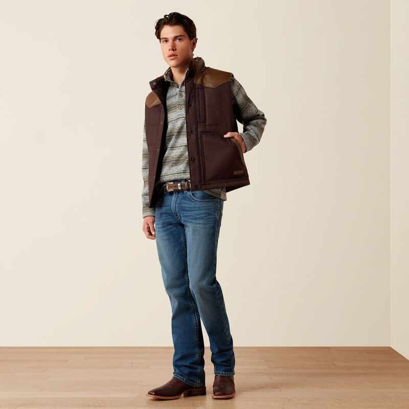 ARIAT MEN WESTERN QUILTED VEST - MOLE