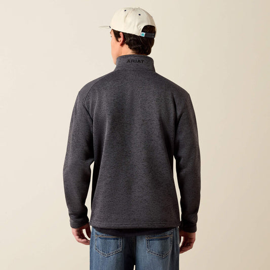 ARIAT MENS CALDWELL 1/4 ZIP SWEATER - IRON GATE