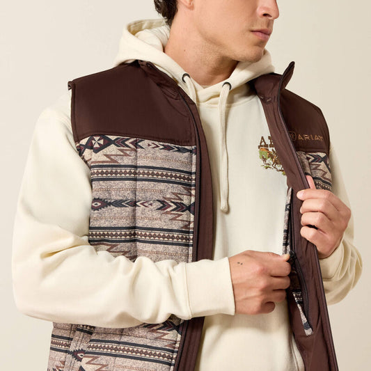 ARIAT MEN CRIUS INSULATED VEST - TONAL SOUTHWEST|SILVER MINK HEATHER