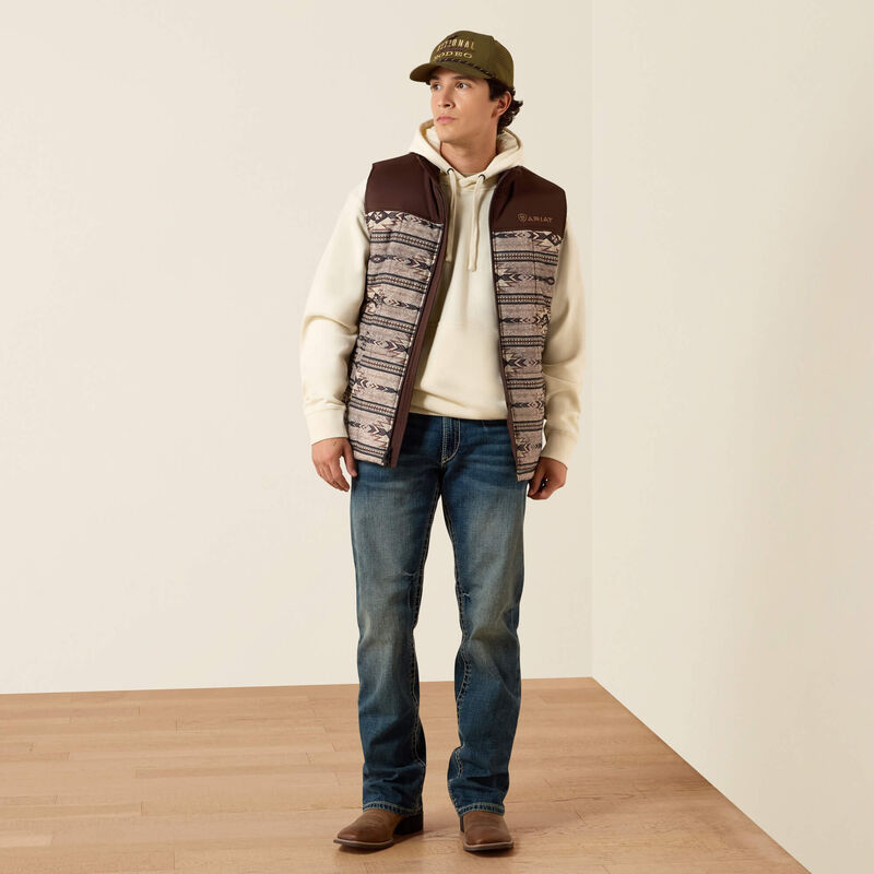 ARIAT MEN CRIUS INSULATED VEST - TONAL SOUTHWEST|SILVER MINK HEATHER