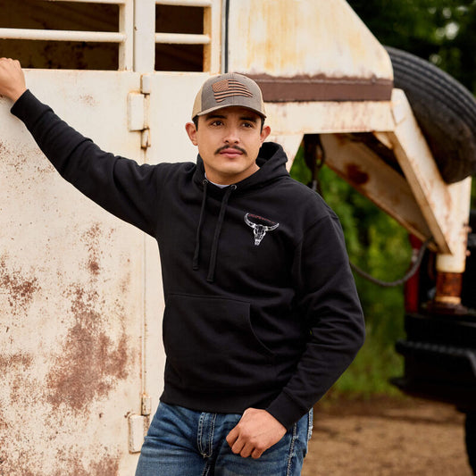 ARIAT MENS BISON BUREAU HOODIE - BLACK