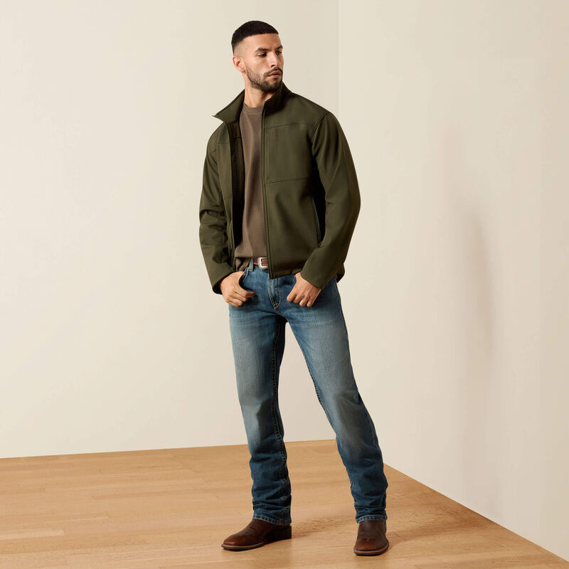 ARIAT MENS VERNON SOFTSHELL JACKET - FOREST NIGHT