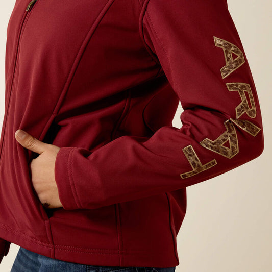 ARIAT WOMEN'S ARIAT LOGO SOFTSHELL PRINT JACKET - SYRAH