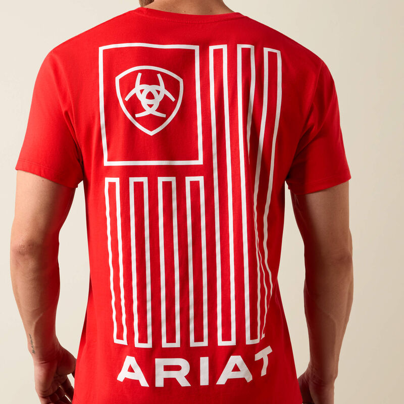 ARIAT MENS GEO FLAG TSHIRT - MARS RED