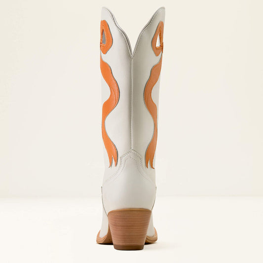 ARIAT WOMEN'S Beaux J Toe Western Boot -IVORY PEARL|ZESTY ORANGE