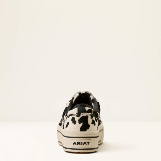 ARIAT WOMEN'S SKYLAR SHOES BLACK AND WHITE HAIR ON COW PRINT