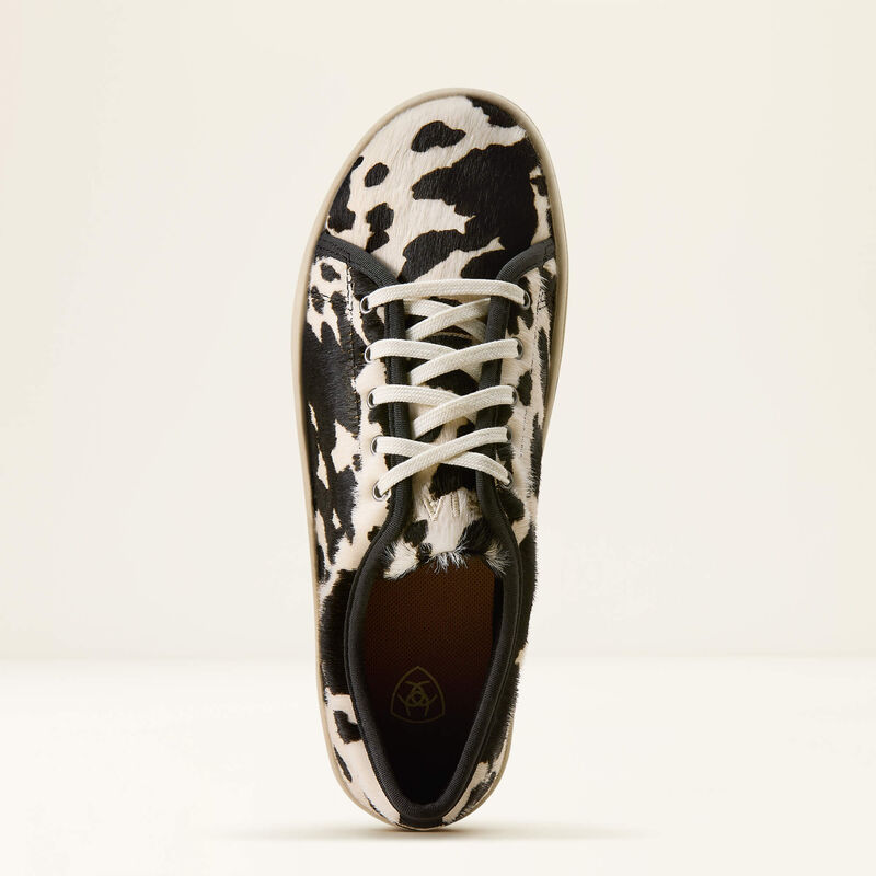ARIAT WOMEN'S SKYLAR SHOES BLACK AND WHITE HAIR ON COW PRINT