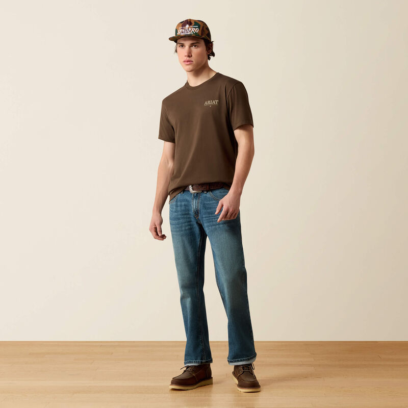 ARIAT MENS MOUNTAIN BULL SHORT SLEEVE TSHIRT - TURKISH COFFEE