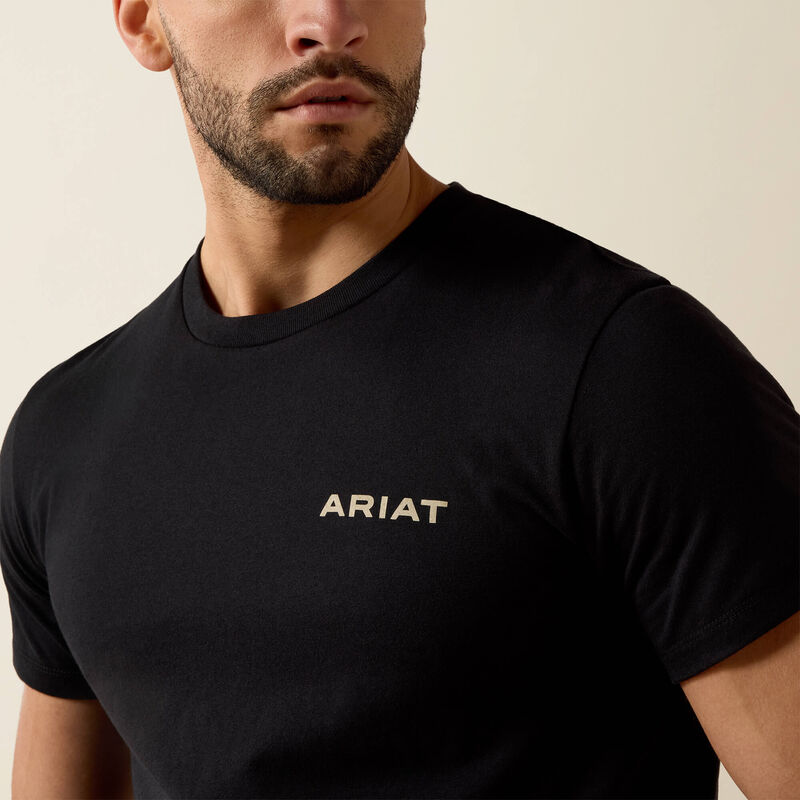 ARIAT MENS COJIBA SERAPE SHORT SLEEVE TSHIRT - BLACK