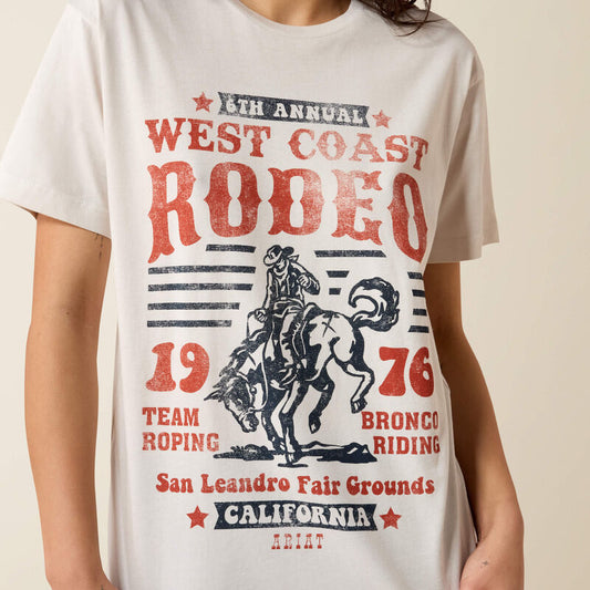 ARIAT WOMEN'S RODEO 76 BOYFRIEND TSHIRT - OFF WHITE