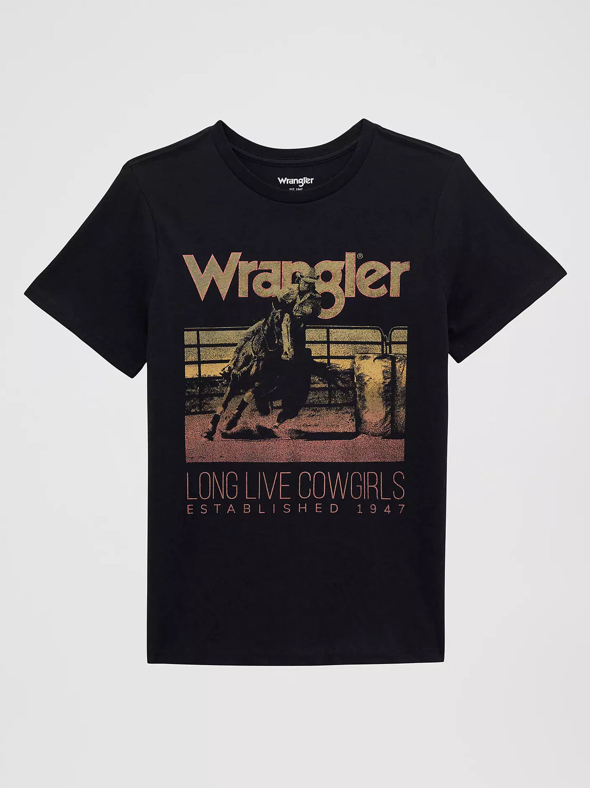 WRANGLER WOMEN'S FEARLESS COWGIRL REG FIT GRAPHIC TEE - BLACK