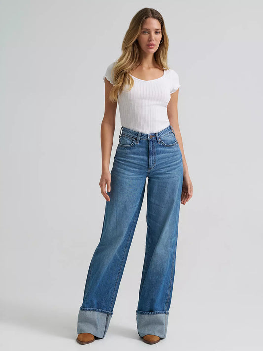 WRANGLER WOMEN'S WRANGLER RETRO® BAILEY HIGH RISE WIDE LEG CUFFED 30" JEAN