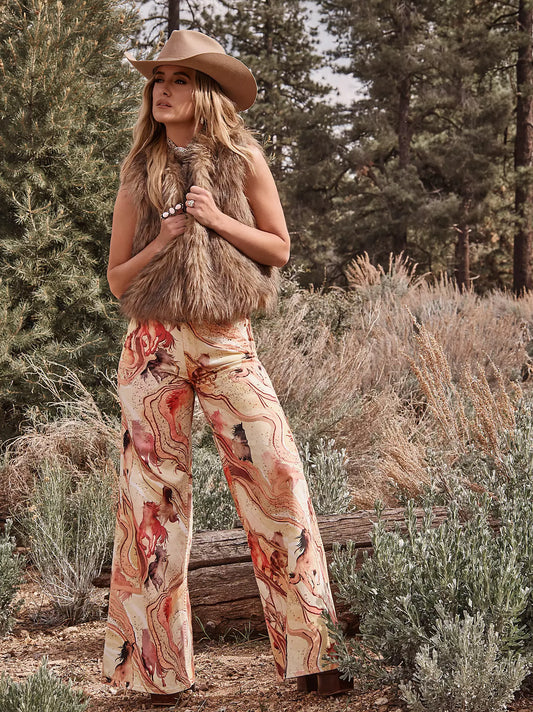 WRANGLER LAINEY WILSON X WRANGLER HORSE CHEEKY WIDE LEG JEAN - Marbled