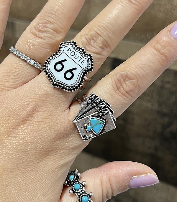 Western Route 66 Cuff Ring