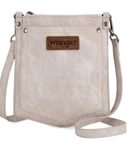 WRANGLER DENIM POCKET CROSSBODY BAG - BEIGE