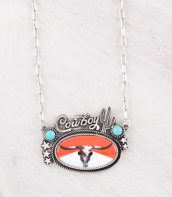WESTERN COWSKULL CONCHO NECKLACE
