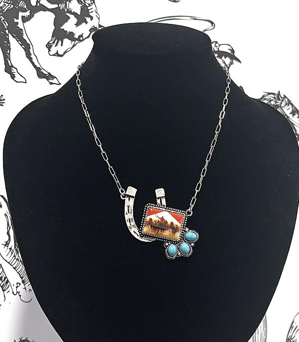 WESTERN COWBOY PENDANT NECKLACE