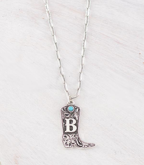 WESTERN TOOLING BOOT INITIAL NECKLACE