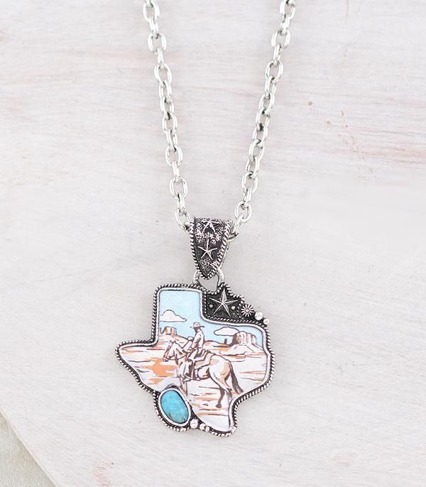 WESTERN COWBOY TEXAS MAP NECKLACE