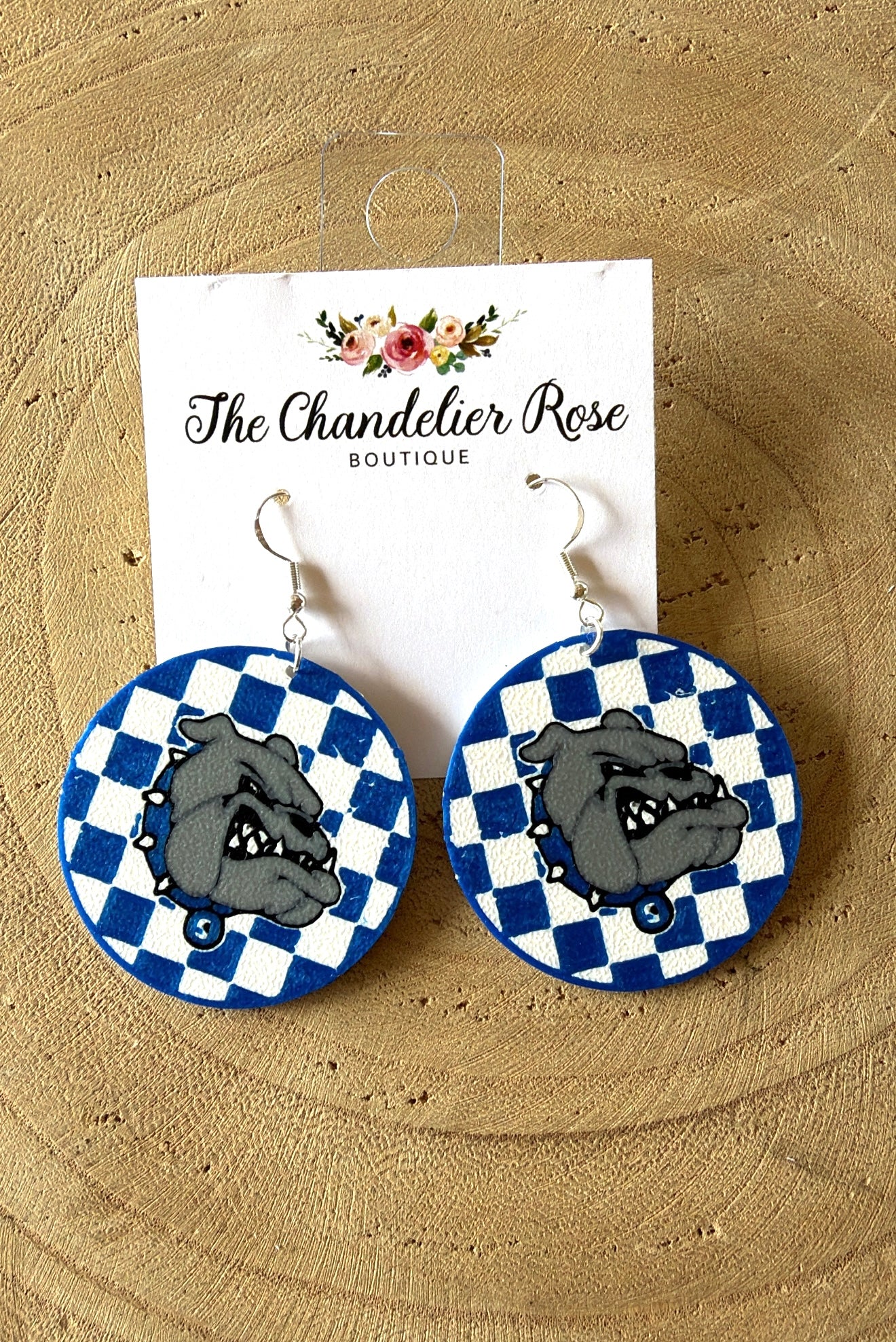 Bulldogs Checkered Earrings