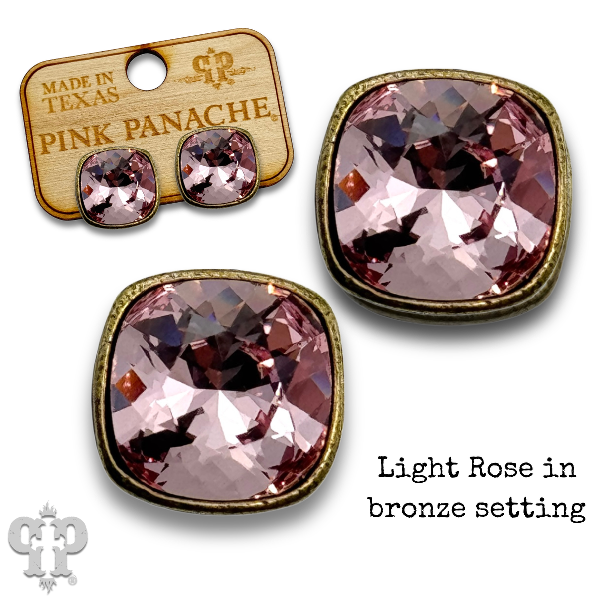 PINK PANACHE 10MM BRONZE LIGHT ROSE STUD - E509BLR