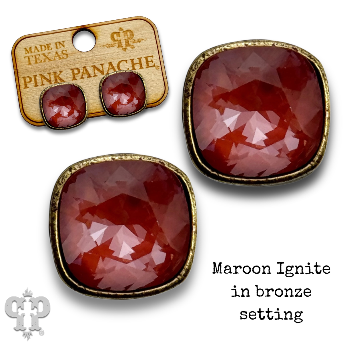 PINK PANACHE 10MM BRONZE MARRON IGNITE STUD - E509BMI