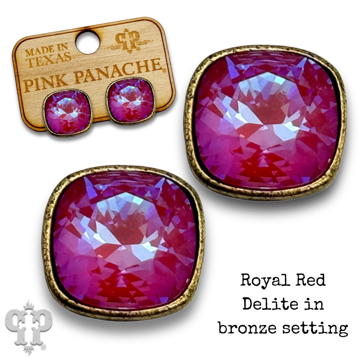 PINK PANACHE 10MM BRONZE ROYAL RED STUD - E509BRRD