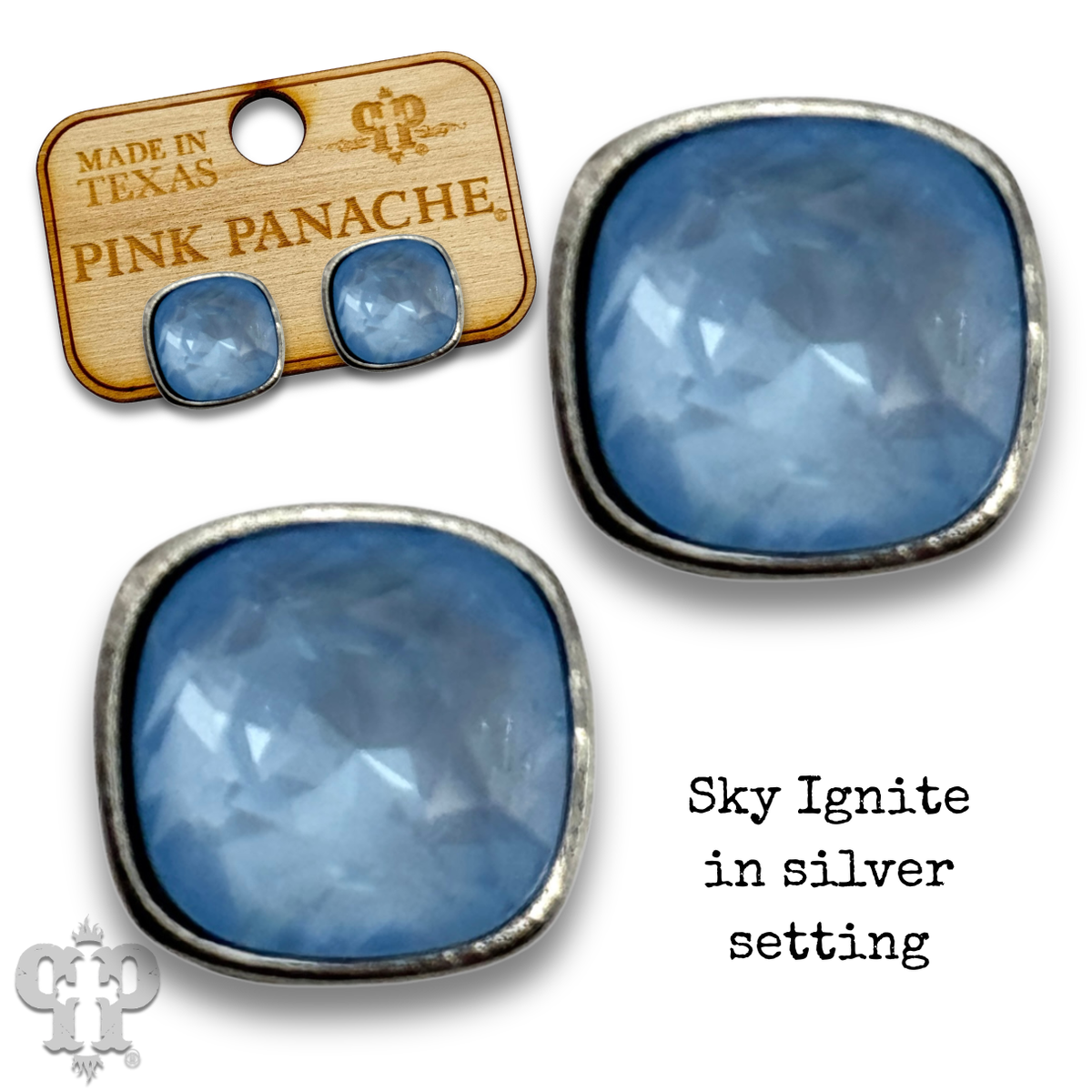 PINK PANACHE 10MM SILVER SKY IGNITE STUD - E509SSI