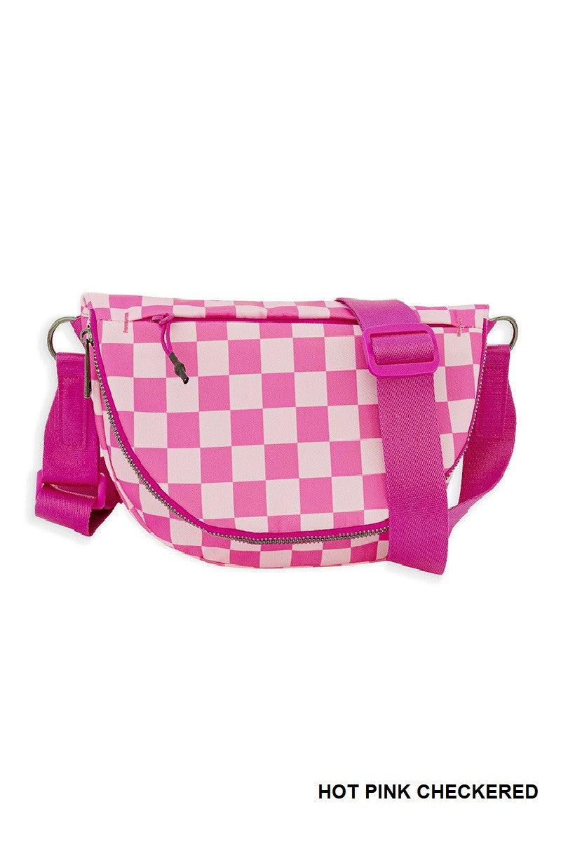 ALL NIGHT FESTIVAL BAG - HOTPINK CHECKERED