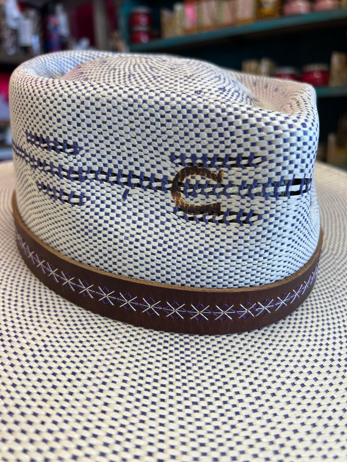 CHARLIE 1 HORSE ALWAYS BE MY BABY PURPLE STRAW HAT